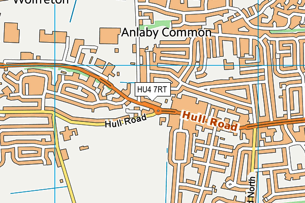 HU4 7RT map - OS VectorMap District (Ordnance Survey)