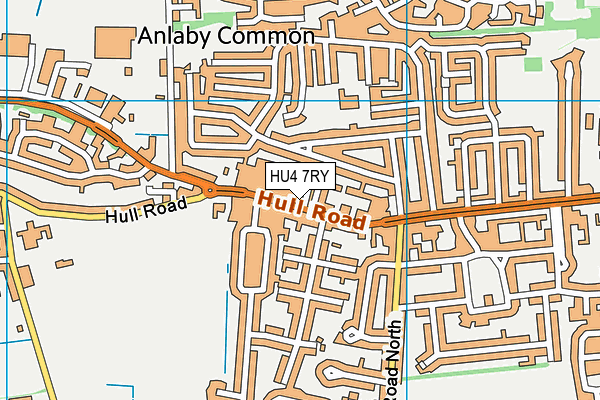 HU4 7RY map - OS VectorMap District (Ordnance Survey)