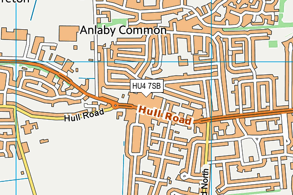 HU4 7SB map - OS VectorMap District (Ordnance Survey)