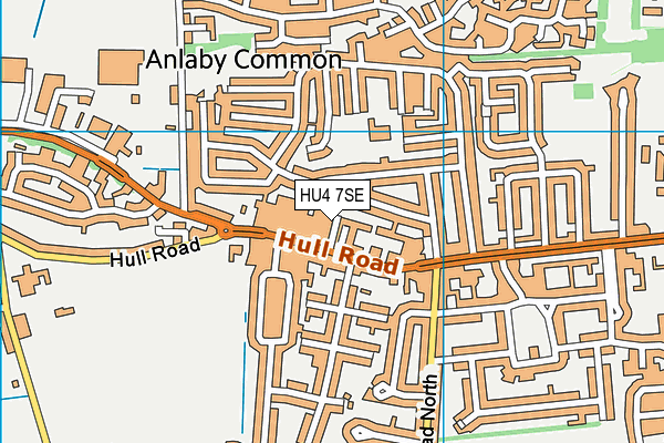 HU4 7SE map - OS VectorMap District (Ordnance Survey)