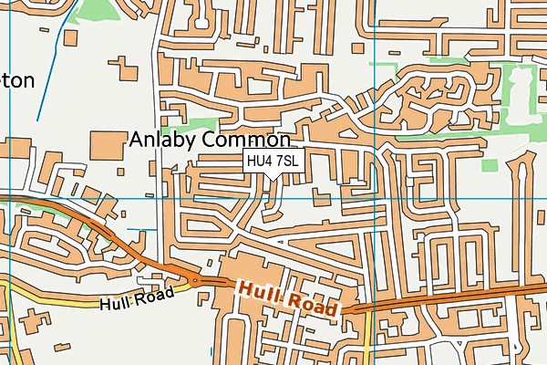 HU4 7SL map - OS VectorMap District (Ordnance Survey)