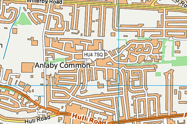 HU4 7SQ map - OS VectorMap District (Ordnance Survey)