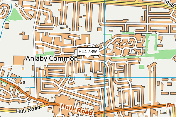 HU4 7SW map - OS VectorMap District (Ordnance Survey)