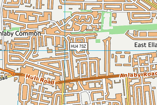 HU4 7SZ map - OS VectorMap District (Ordnance Survey)