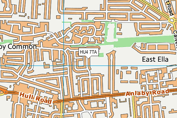 HU4 7TA map - OS VectorMap District (Ordnance Survey)
