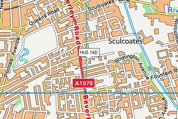 Steve Prescott Sports Centre map (HU5 1AD) - OS VectorMap District (Ordnance Survey)