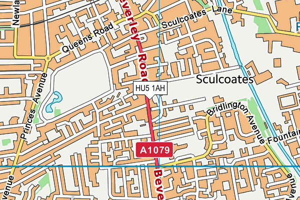 HU5 1AH map - OS VectorMap District (Ordnance Survey)