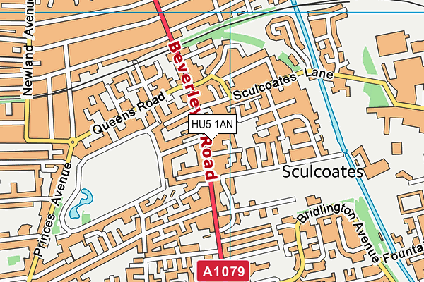 Beverley Road Baths map (HU5 1AN) - OS VectorMap District (Ordnance Survey)
