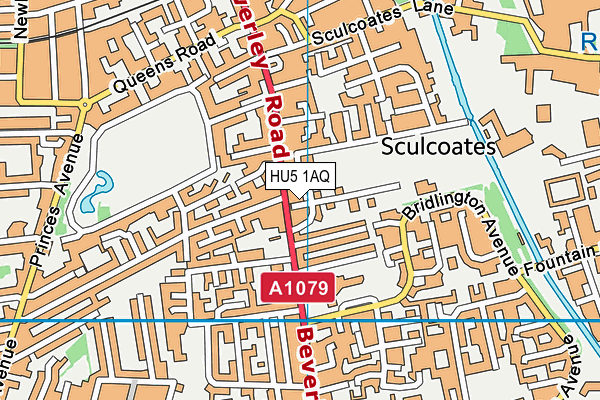 HU5 1AQ map - OS VectorMap District (Ordnance Survey)