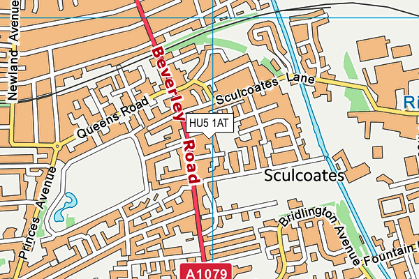 HU5 1AT map - OS VectorMap District (Ordnance Survey)