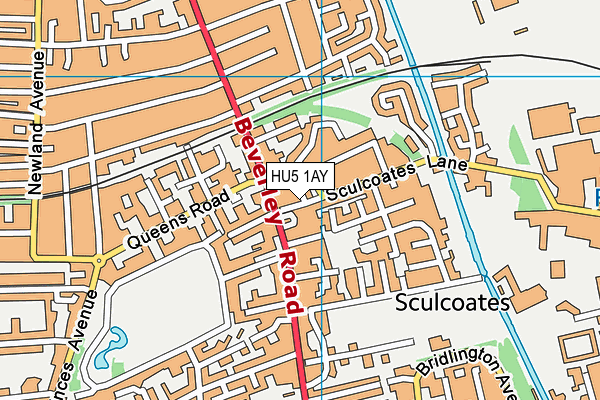 HU5 1AY map - OS VectorMap District (Ordnance Survey)