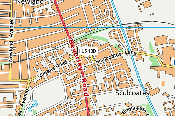 HU5 1BD map - OS VectorMap District (Ordnance Survey)