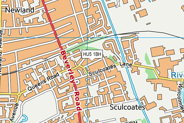 HU5 1BH map - OS VectorMap District (Ordnance Survey)