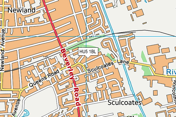 HU5 1BL map - OS VectorMap District (Ordnance Survey)