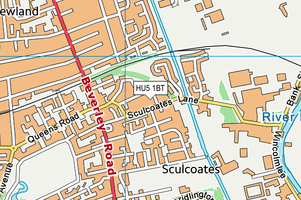 HU5 1BT map - OS VectorMap District (Ordnance Survey)