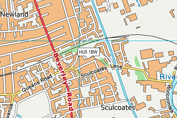 HU5 1BW map - OS VectorMap District (Ordnance Survey)