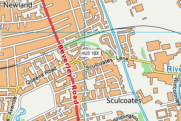 HU5 1BX map - OS VectorMap District (Ordnance Survey)