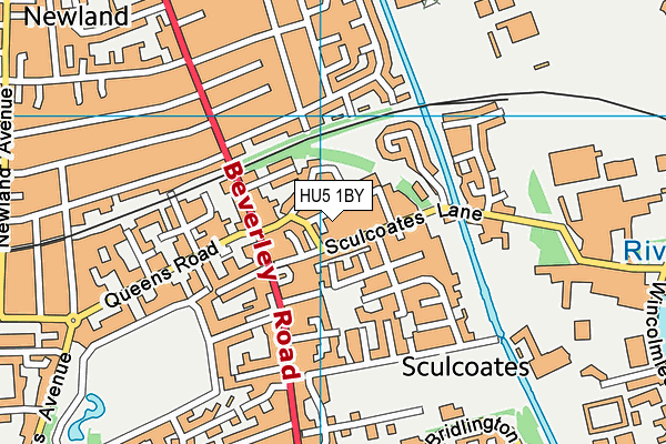 HU5 1BY map - OS VectorMap District (Ordnance Survey)