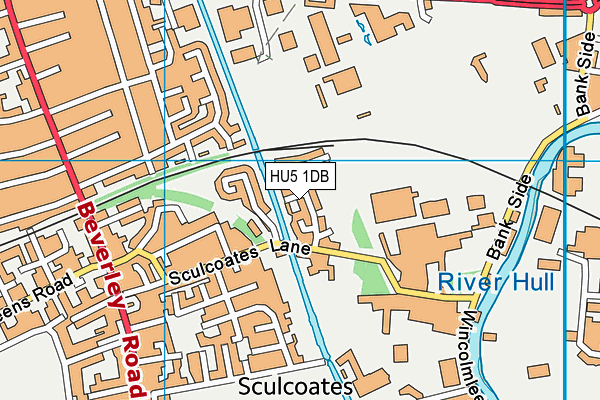 HU5 1DB map - OS VectorMap District (Ordnance Survey)