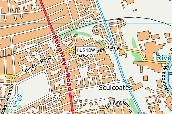 HU5 1DW map - OS VectorMap District (Ordnance Survey)