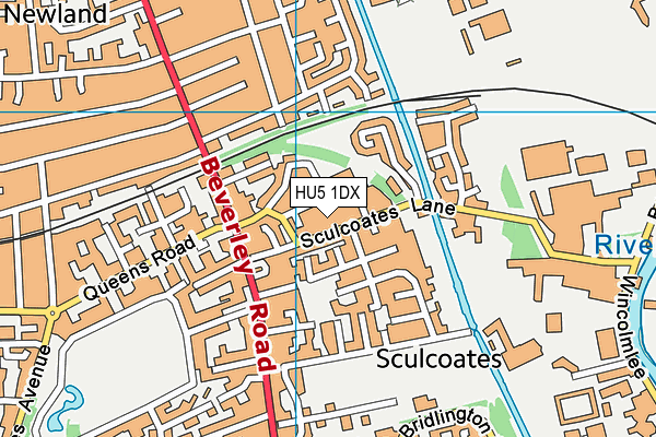 HU5 1DX map - OS VectorMap District (Ordnance Survey)