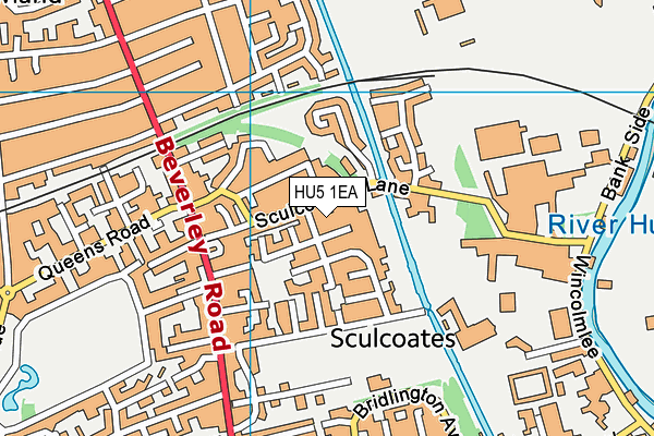HU5 1EA map - OS VectorMap District (Ordnance Survey)