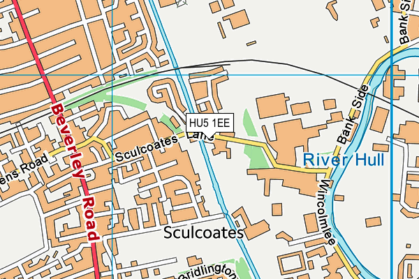 HU5 1EE map - OS VectorMap District (Ordnance Survey)