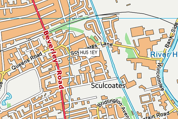 HU5 1EY map - OS VectorMap District (Ordnance Survey)