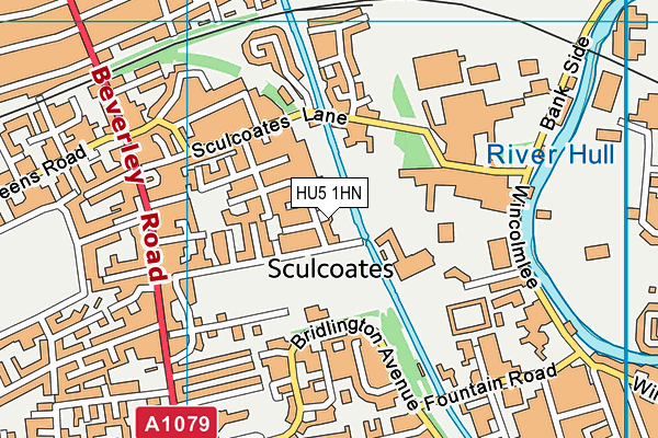 HU5 1HN map - OS VectorMap District (Ordnance Survey)