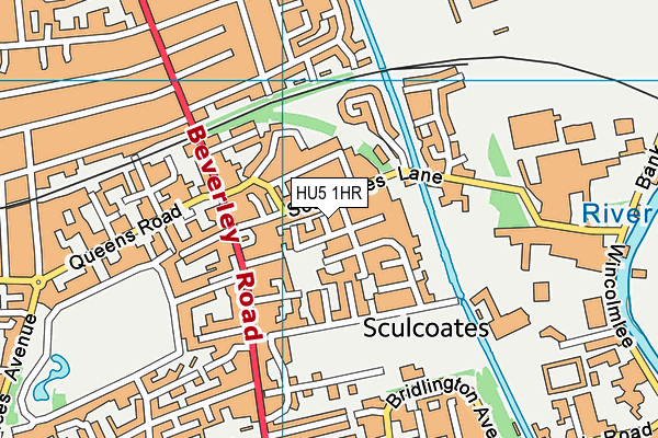 HU5 1HR map - OS VectorMap District (Ordnance Survey)