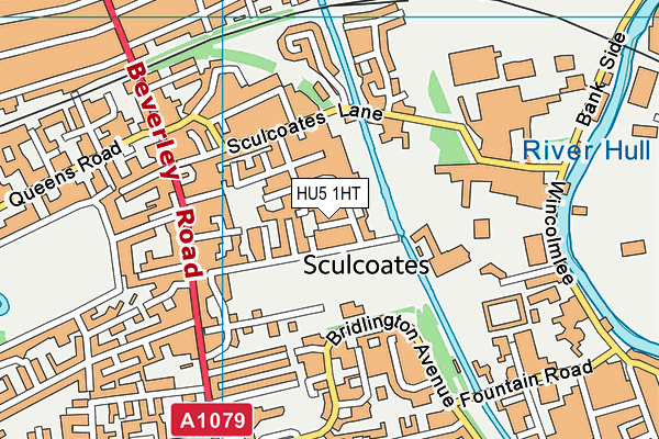 HU5 1HT map - OS VectorMap District (Ordnance Survey)