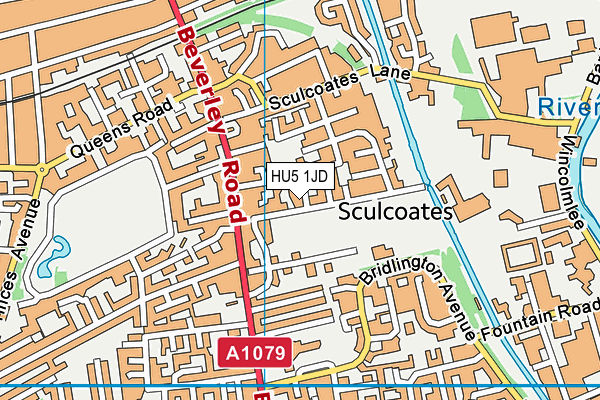 HU5 1JD map - OS VectorMap District (Ordnance Survey)