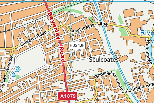 HU5 1JF map - OS VectorMap District (Ordnance Survey)