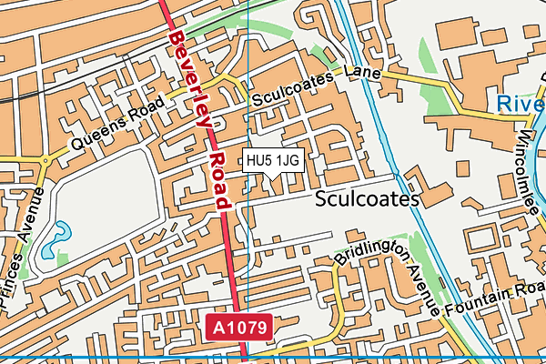 HU5 1JG map - OS VectorMap District (Ordnance Survey)
