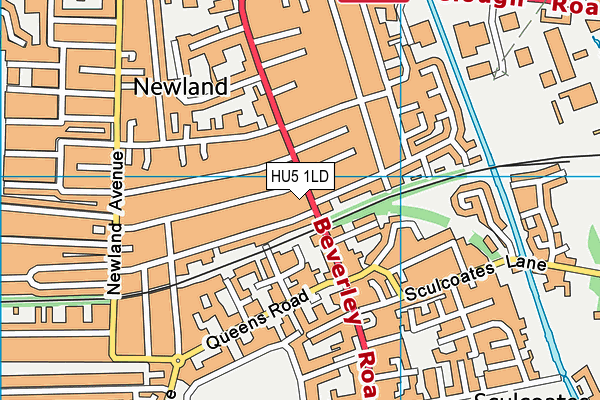 HU5 1LD map - OS VectorMap District (Ordnance Survey)