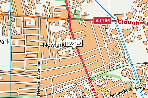 HU5 1LS map - OS VectorMap District (Ordnance Survey)