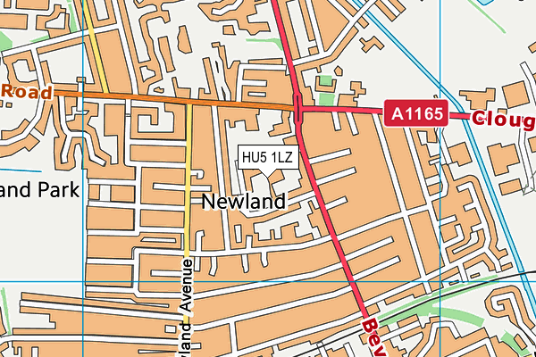 HU5 1LZ map - OS VectorMap District (Ordnance Survey)