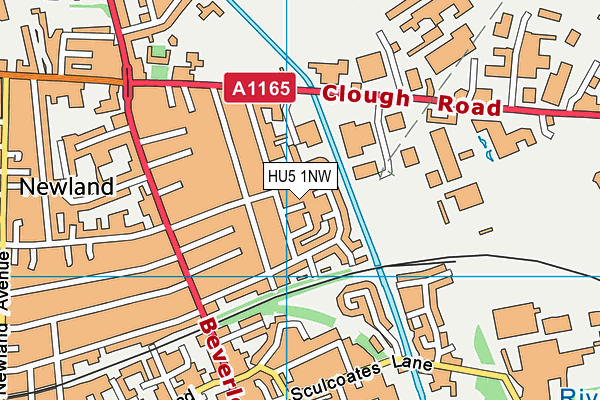 HU5 1NW map - OS VectorMap District (Ordnance Survey)