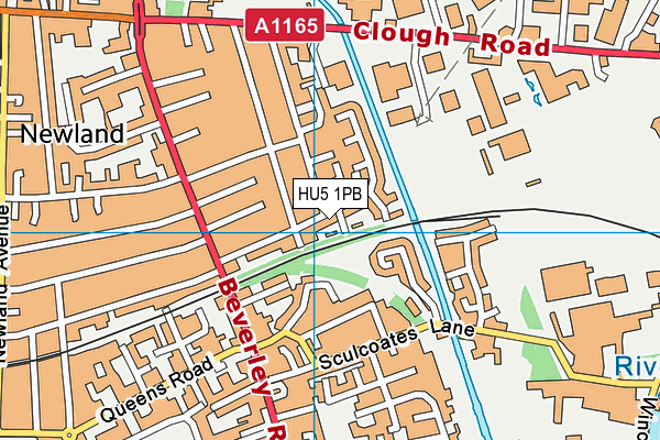 HU5 1PB map - OS VectorMap District (Ordnance Survey)