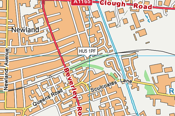 HU5 1PF map - OS VectorMap District (Ordnance Survey)