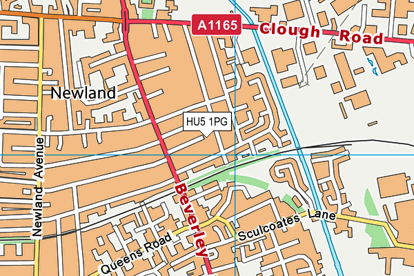 HU5 1PG map - OS VectorMap District (Ordnance Survey)