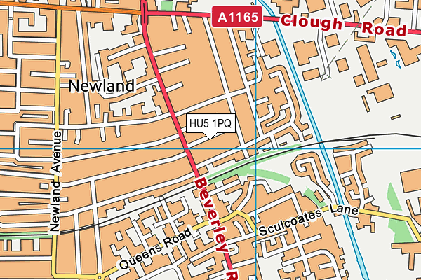 HU5 1PQ map - OS VectorMap District (Ordnance Survey)