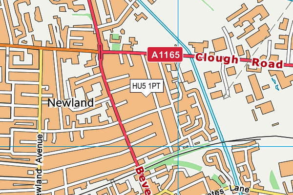 HU5 1PT map - OS VectorMap District (Ordnance Survey)