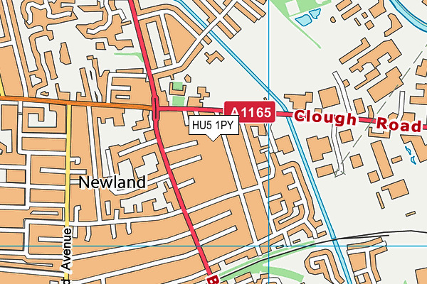 HU5 1PY map - OS VectorMap District (Ordnance Survey)