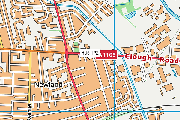 HU5 1PZ map - OS VectorMap District (Ordnance Survey)