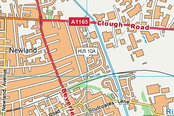 HU5 1QA map - OS VectorMap District (Ordnance Survey)