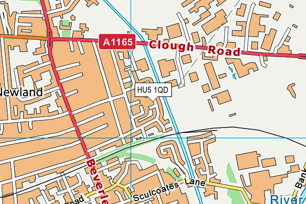 HU5 1QD map - OS VectorMap District (Ordnance Survey)