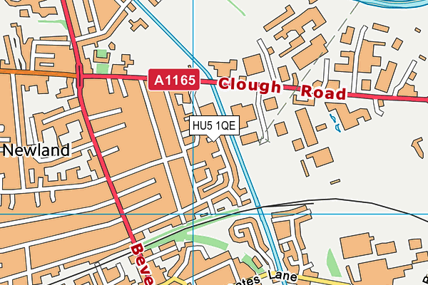 HU5 1QE map - OS VectorMap District (Ordnance Survey)