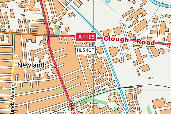 HU5 1QF map - OS VectorMap District (Ordnance Survey)