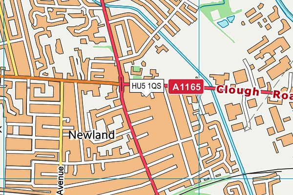 HU5 1QS map - OS VectorMap District (Ordnance Survey)